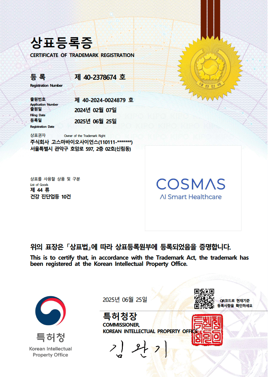 Trademark class 44 certificate